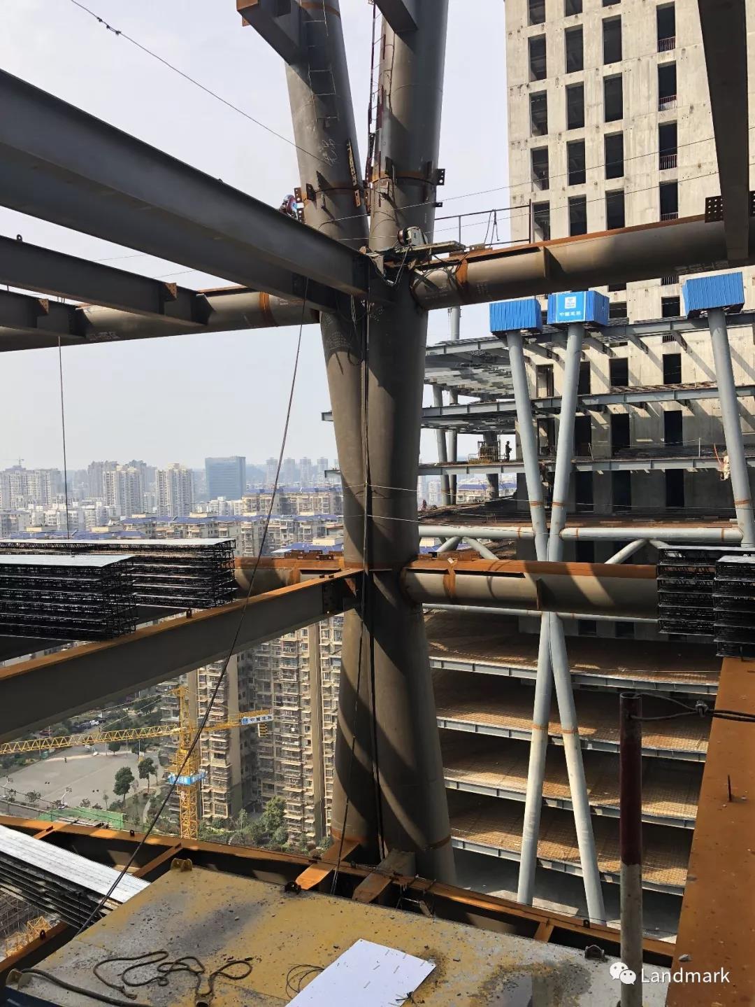 肇庆联亿钢结构-肇庆钢结构-钢管束施工现场图
